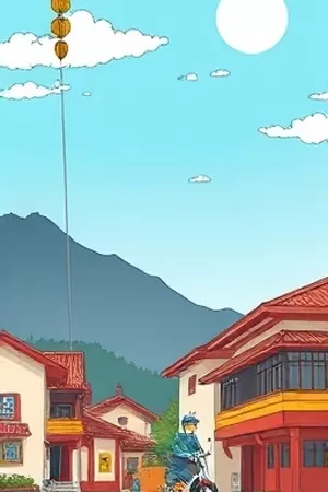 《逆风的麦穗》漫画封面，风把麦田压出波纹，少年立在田埂上
